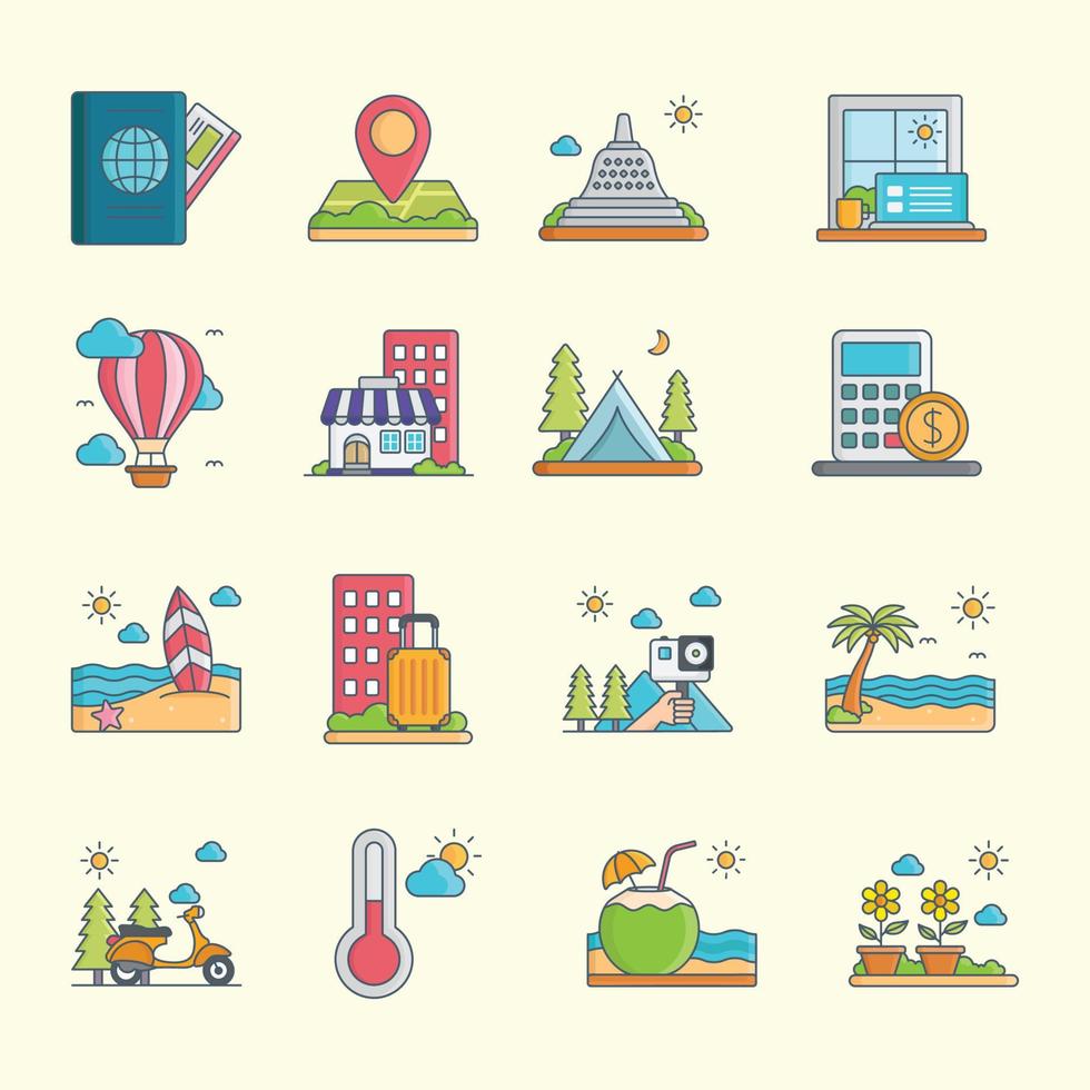 summer vacation icon vector