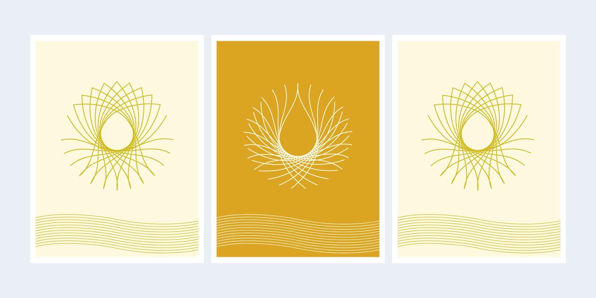 Luxury lily wall art vector design set. Wall art background design. 11980314 Vector Art at Vecteezy