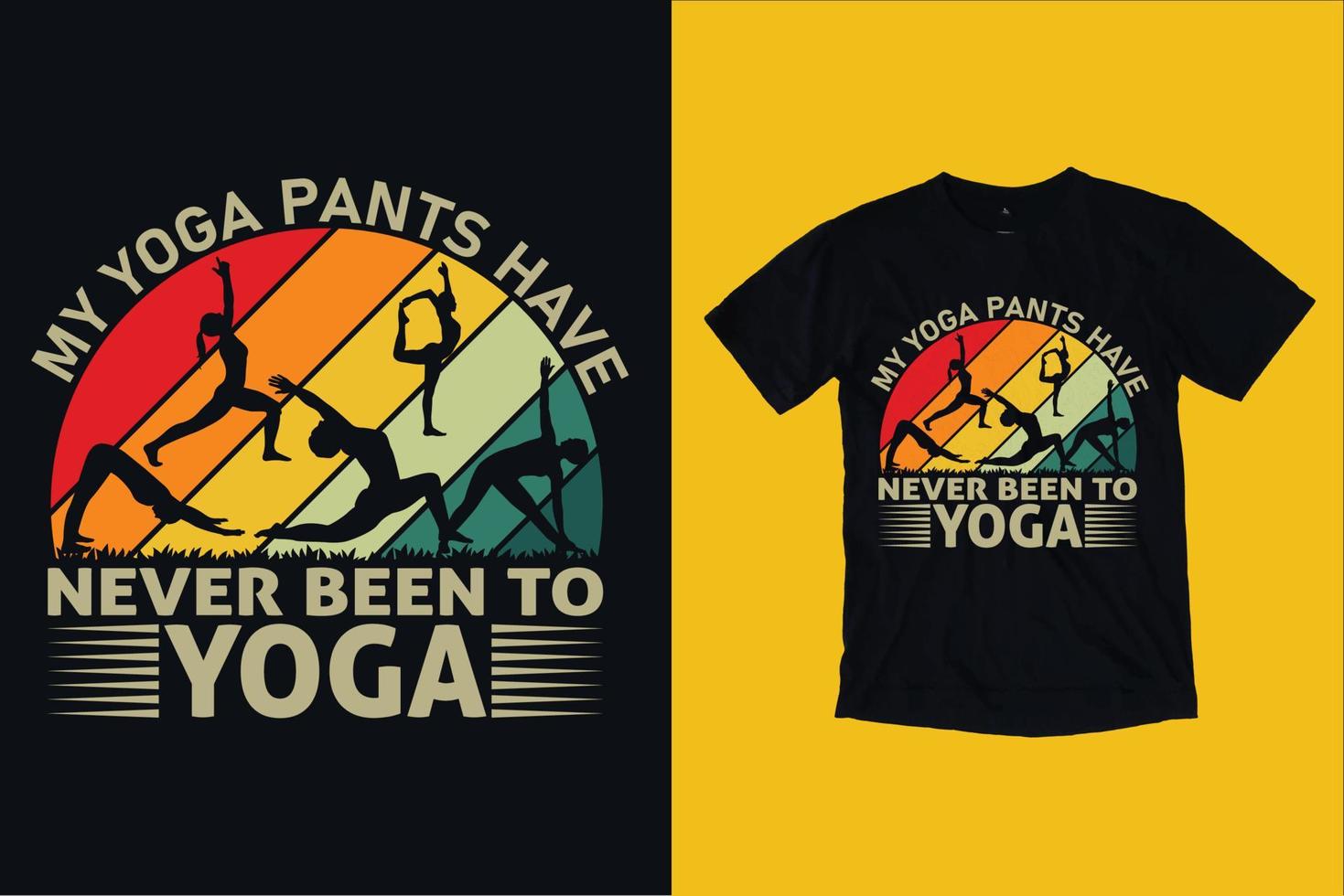 diseño de camiseta de yoga vintage vector