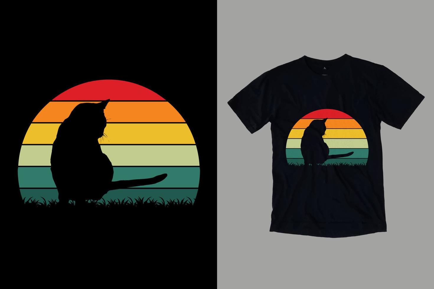 Vintage Retro Cat T-shirt Design for cat T shirt design vector