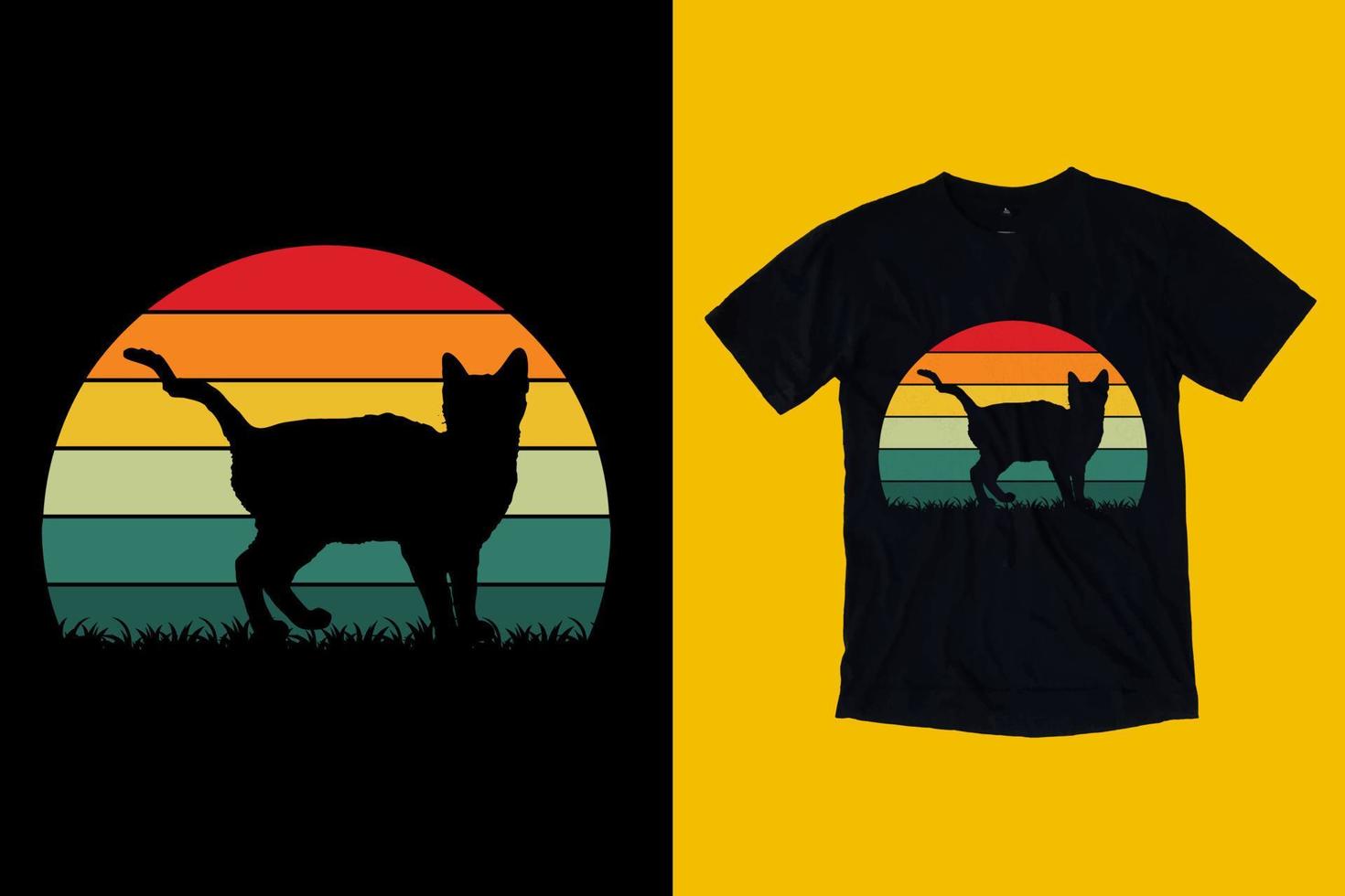 Vintage Retro Cat Tshirt Design for cat T shirt design 11980431 Vector