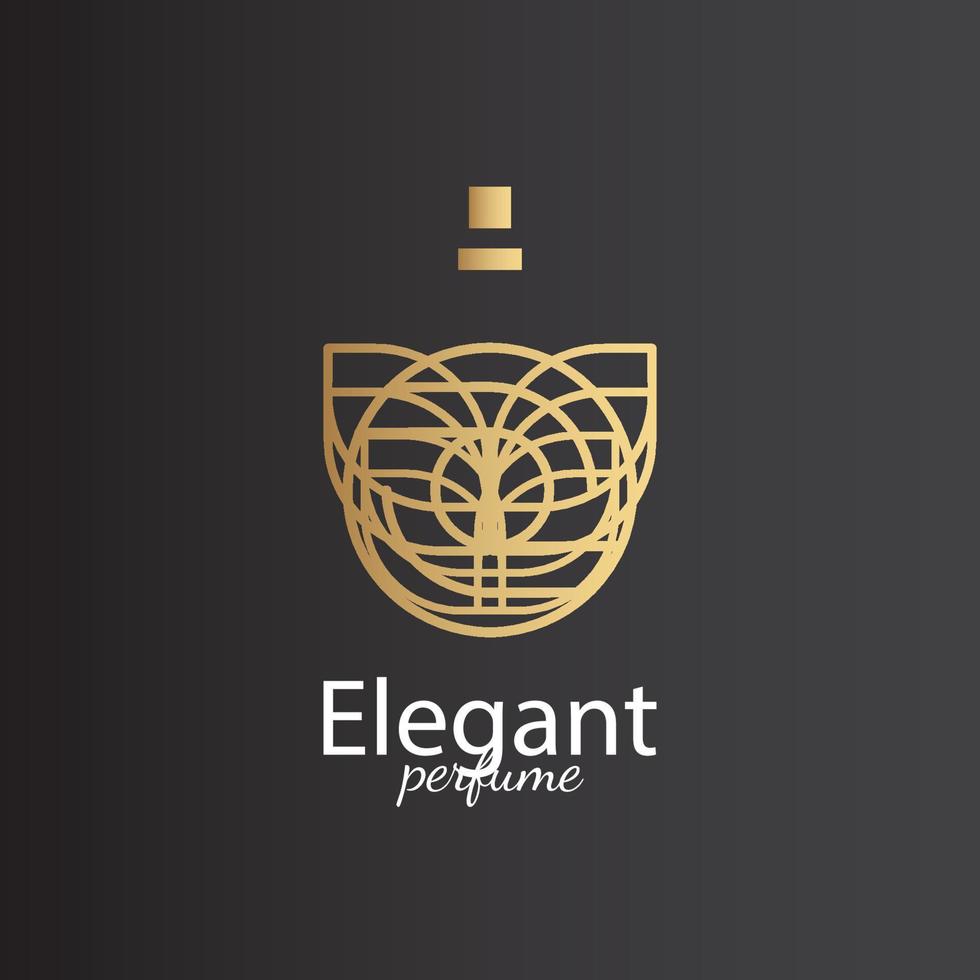 logotipo de perfume, logotipo único y lujoso. se puede utilizar para logotipos temáticos de lujo vector