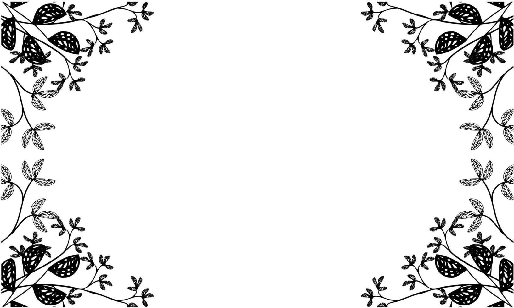 floral frame silhouette vector