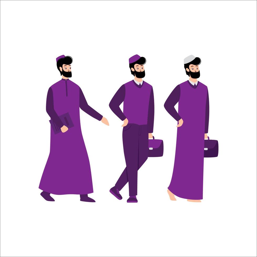 realización de actividades con ilustración de vector de vestimenta islámica