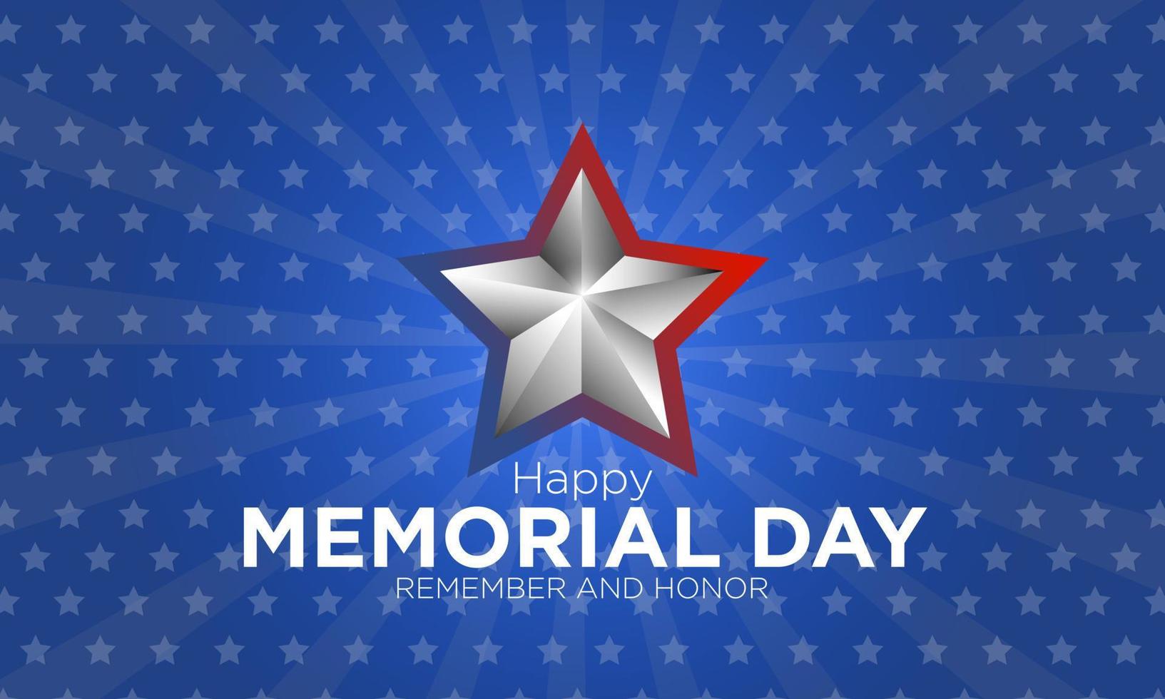 happy memorial day background vector usa