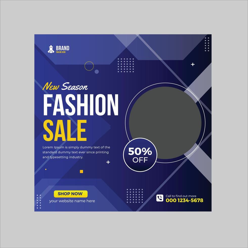 Fashion Sale Social Media Post Design Template vector