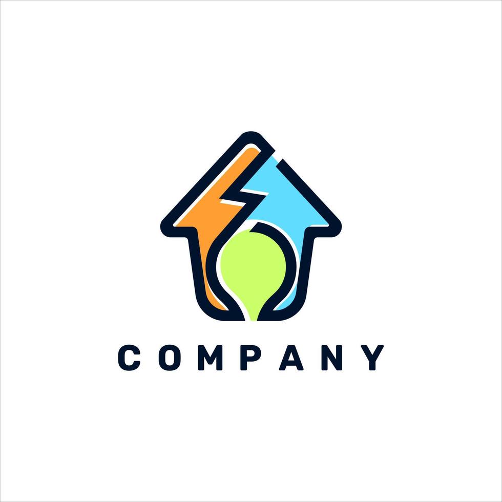 Modern flat electrical home logo illustration design for your business vector