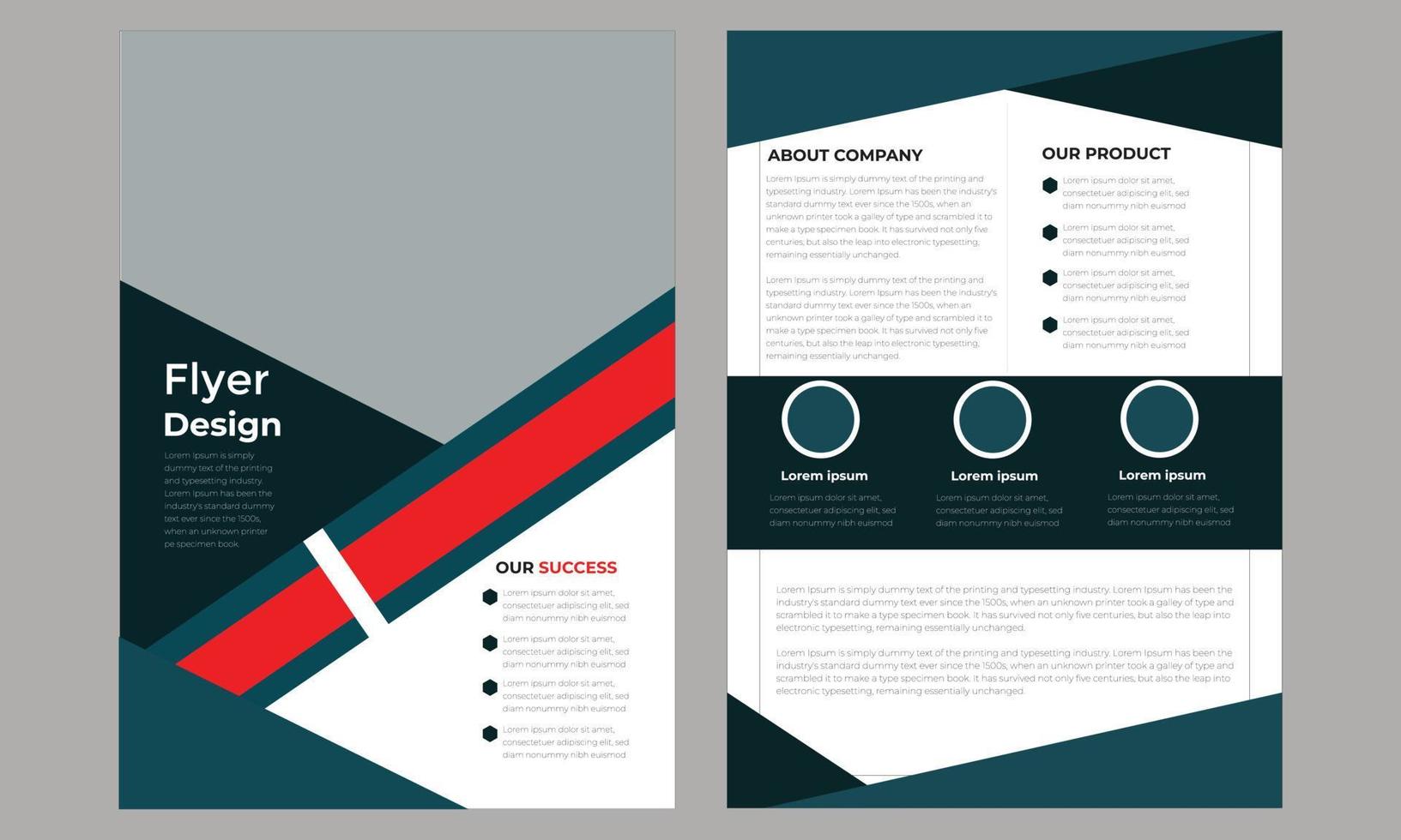 Corporate business flyer or brochure design in double sided Free Vector