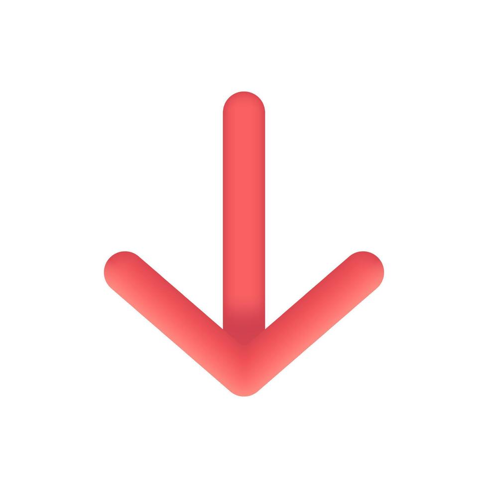 Realistic down arrow 3d icon design illustrations vector