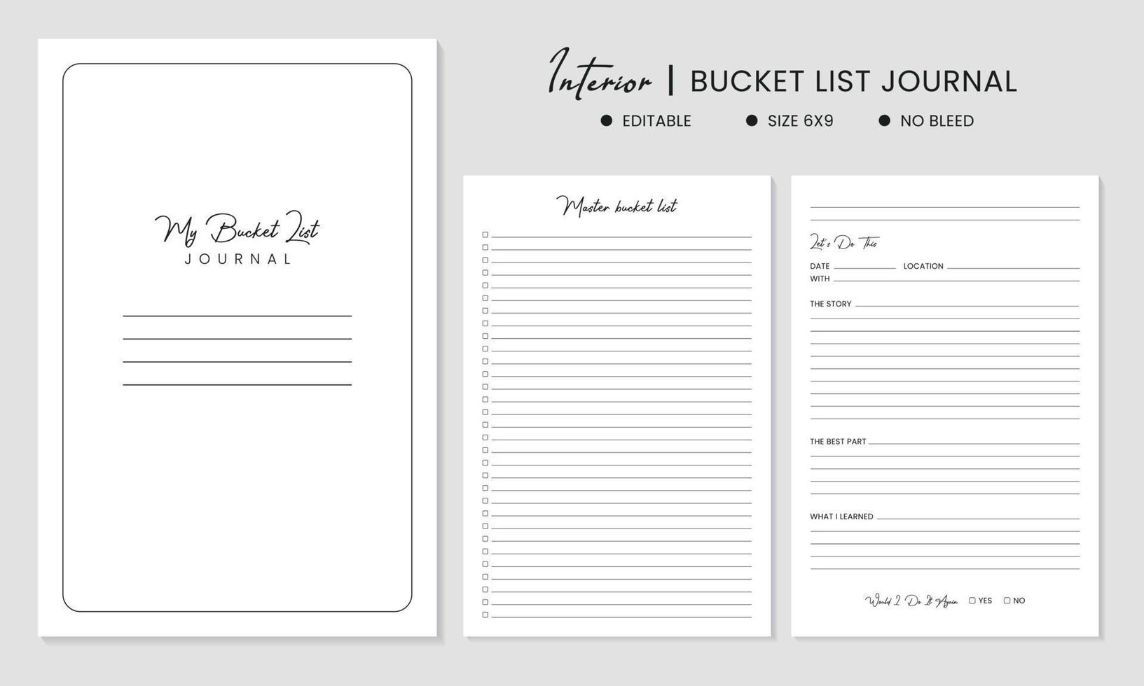 My bucket list journal  logbook vector