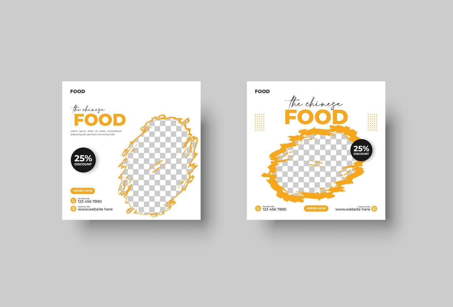 food manu social media post design template vector