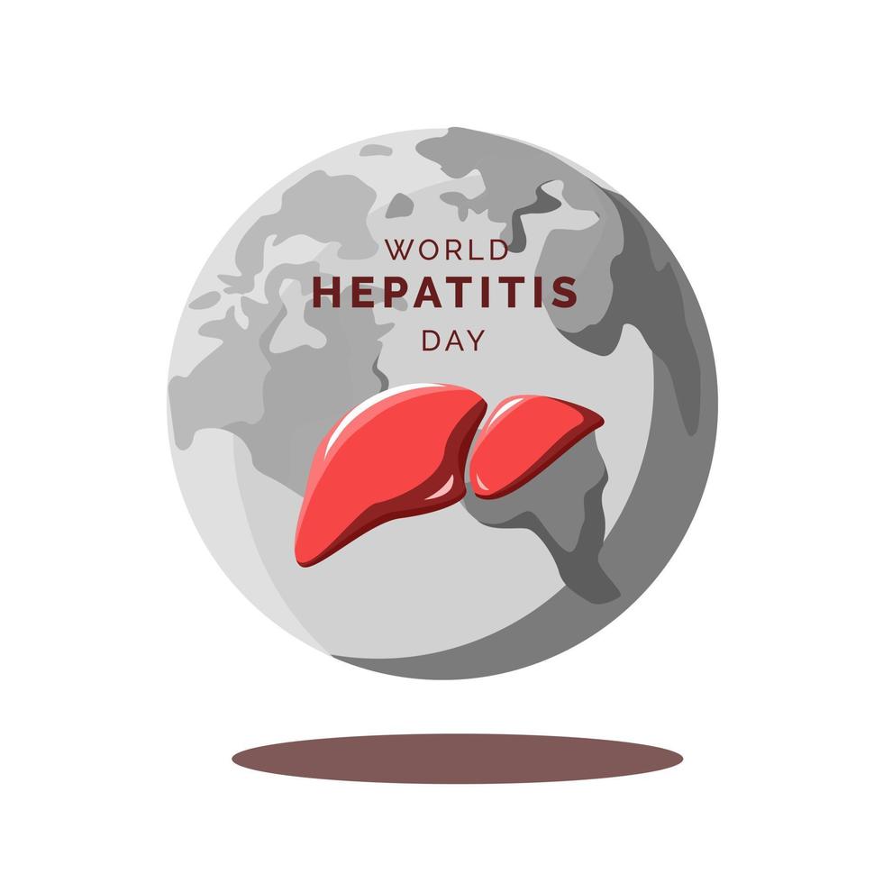 día mundial de la hepatitis, diseño para el tema médico saludable vector