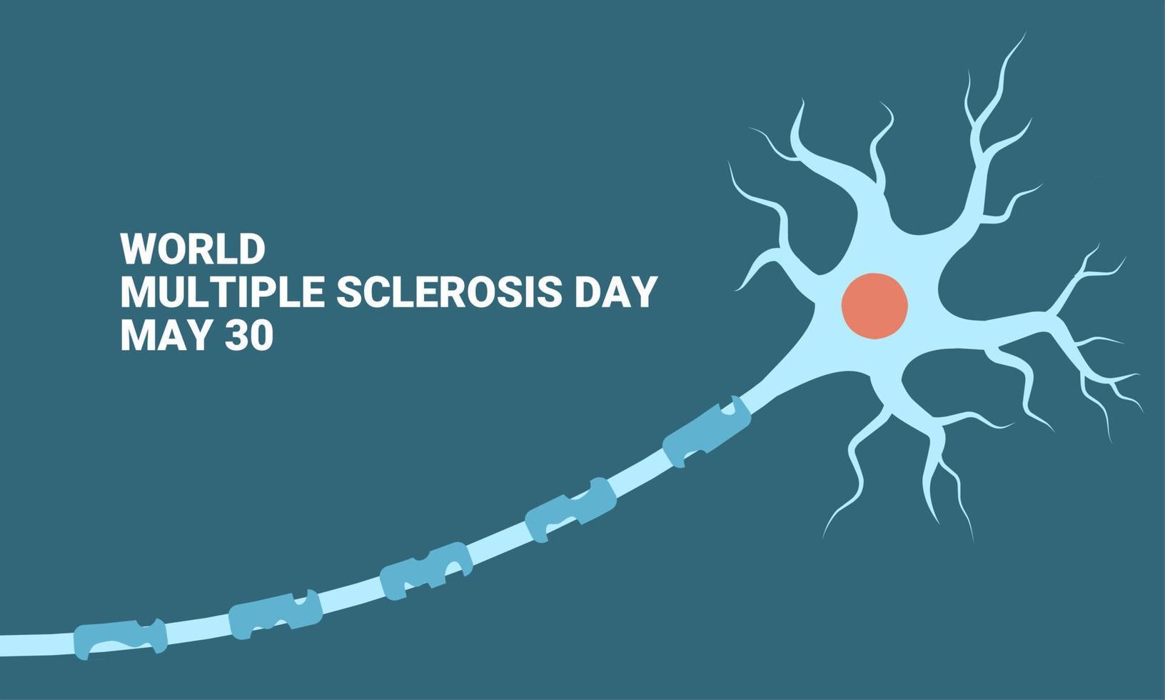 World Multiple Sclerosis Day banner, vector illustration of neuroprotective damage.