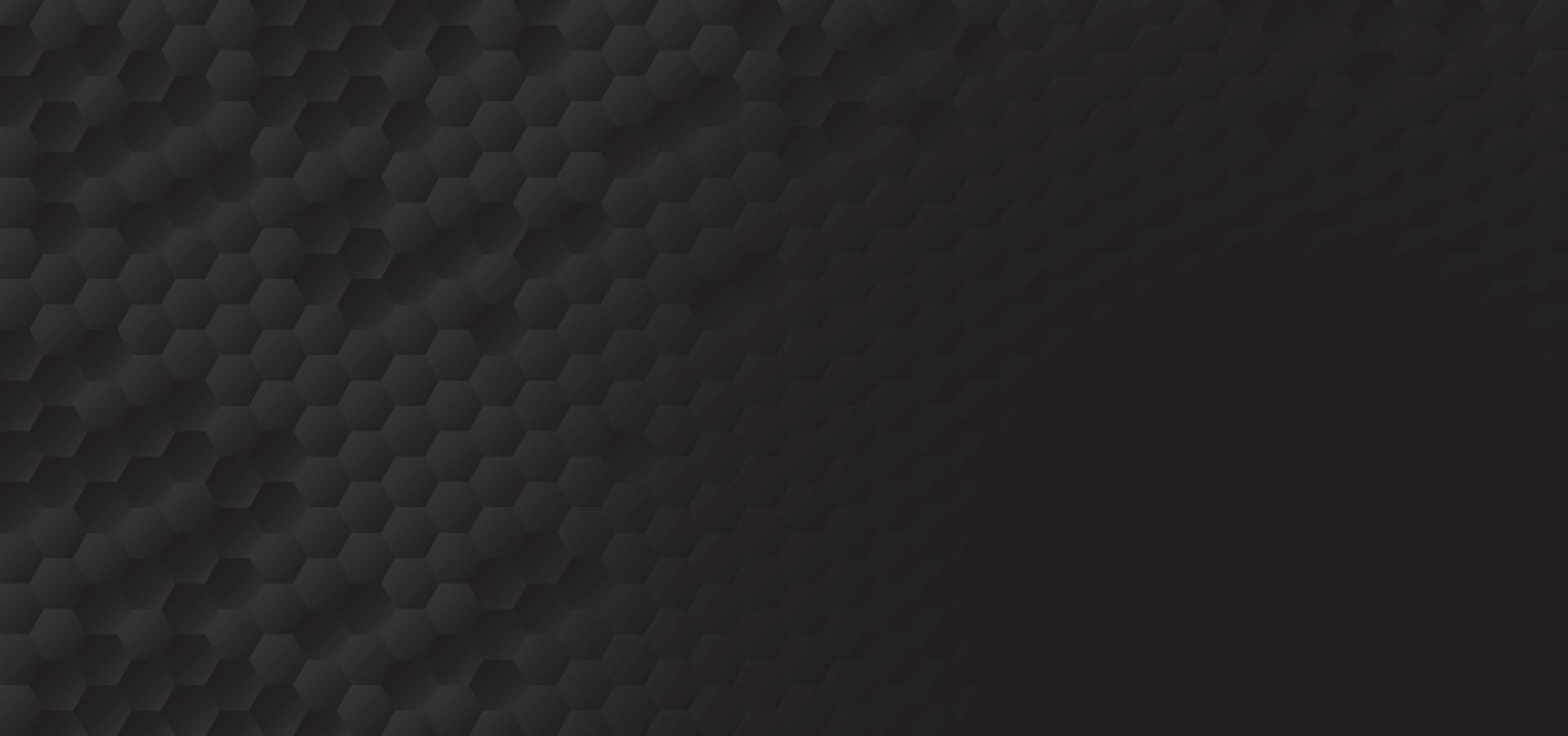 Honeycomb shape black Background have copy space, polygon pattern, light and shadow on dark background, Embossed Hexagon vector