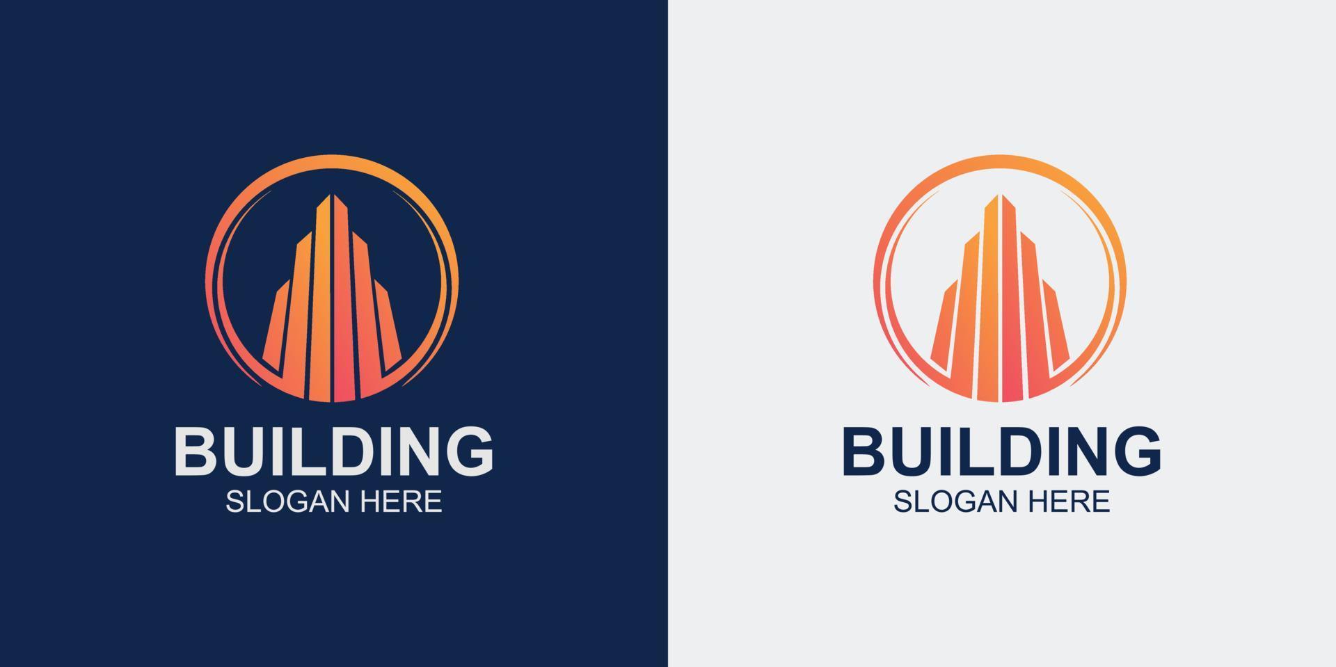 minimalist and abstract building logo set vector