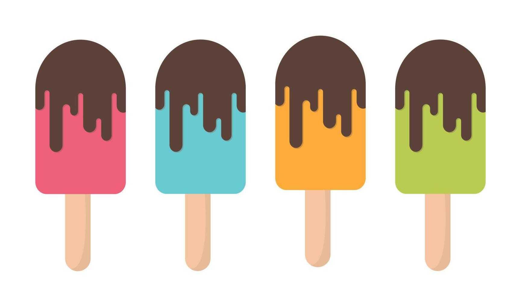 diseño de imagen vectorial de sabor de conjunto de helado de paleta vector