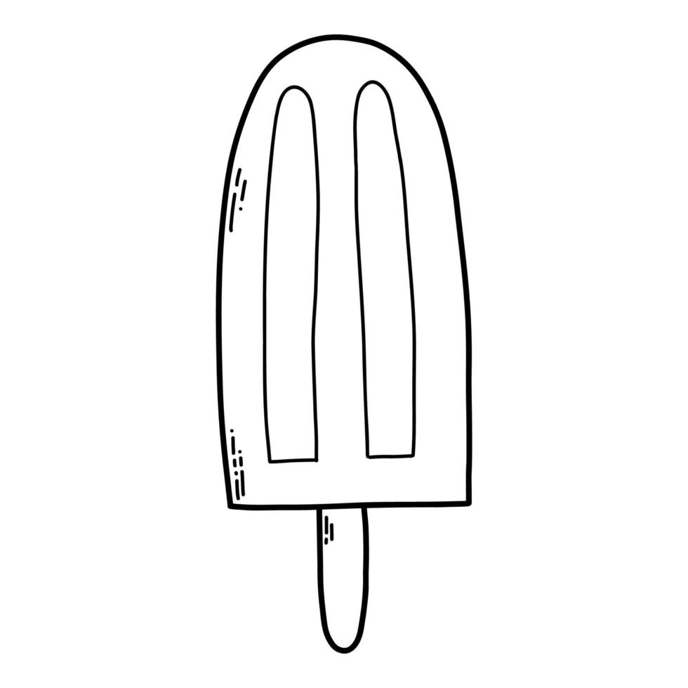 ilustración vectorial helado de fideos aislado sobre fondo blanco. página para colorear para niños. vector