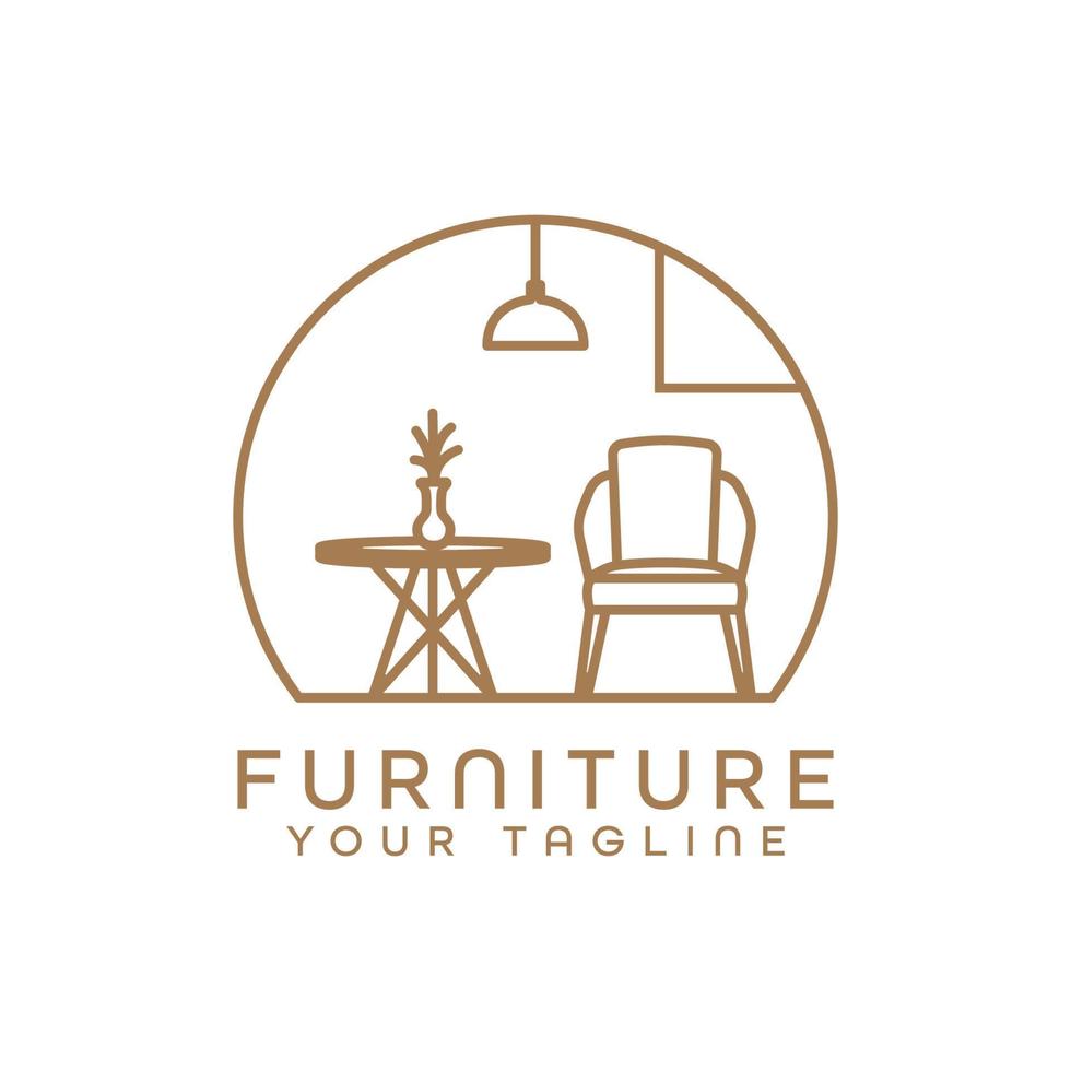 furniture gallery interior logo design vector