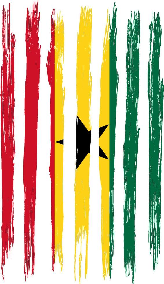 Ghana flag with brush paint textured isolated  on png or transparent background.Symbol of  Ghana. Vector illustration