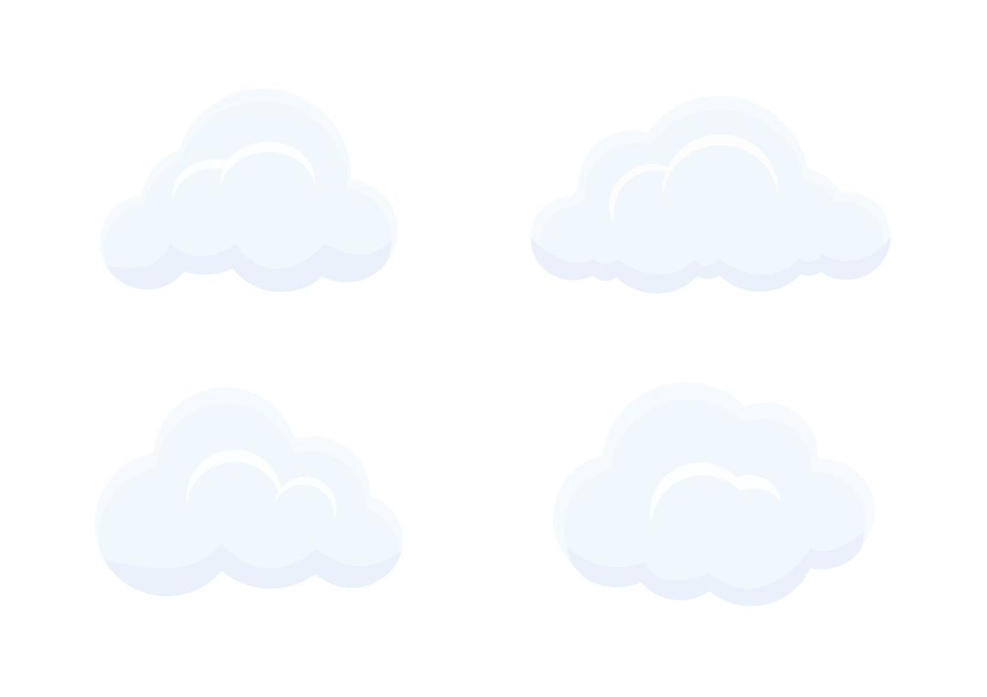 set of cartoon cloud collection vector