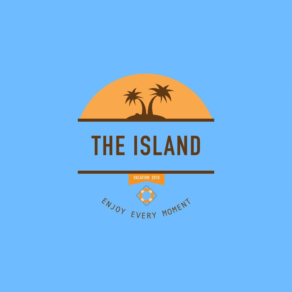 The tropical Island logo summer fresh design. vector