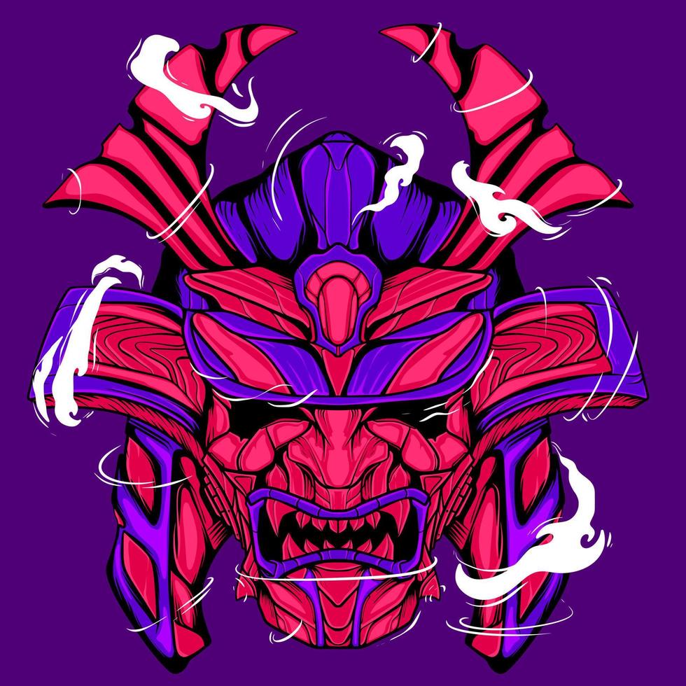 Skull illuatration samurai artwork vector design