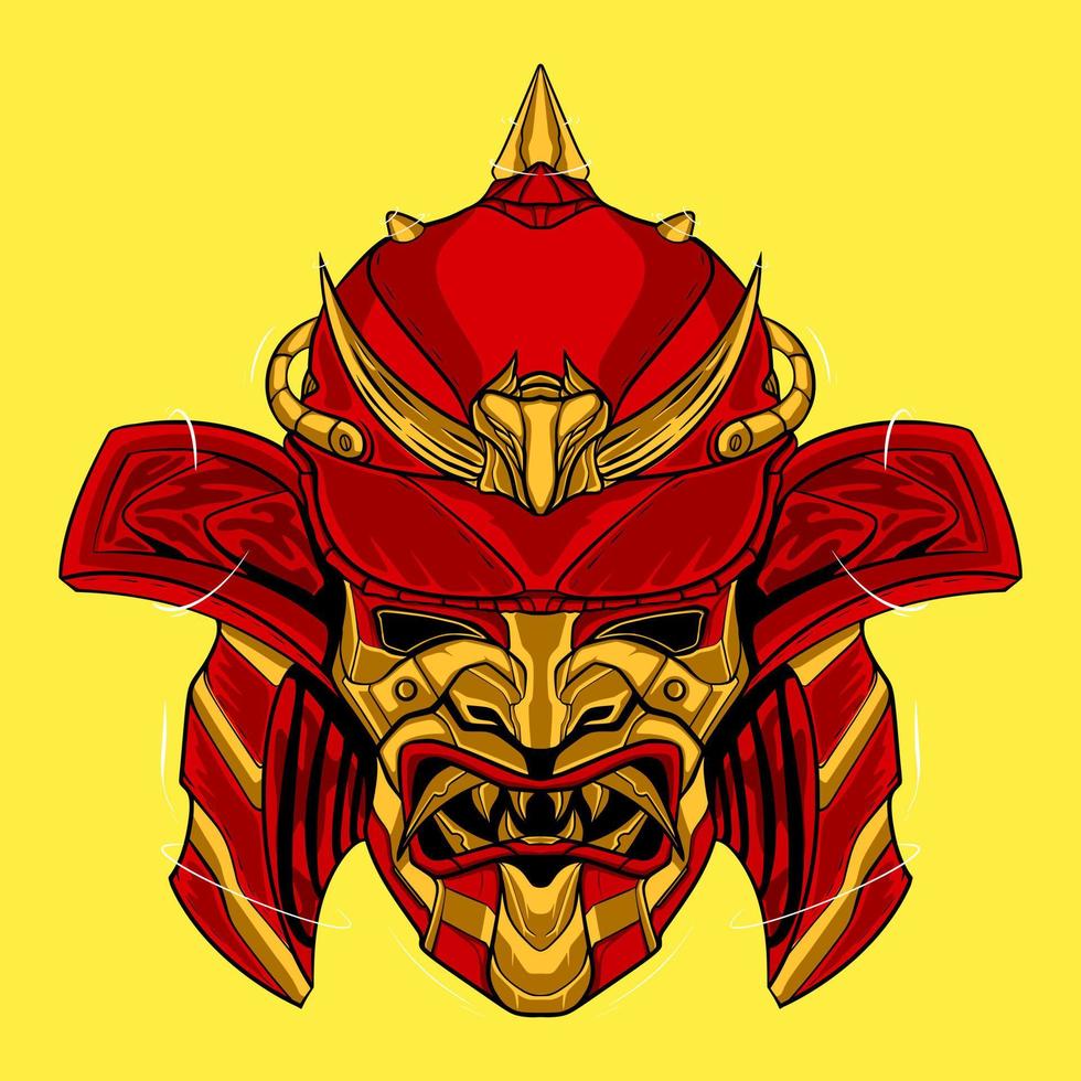 Skull illuatration samurai artwork vector design