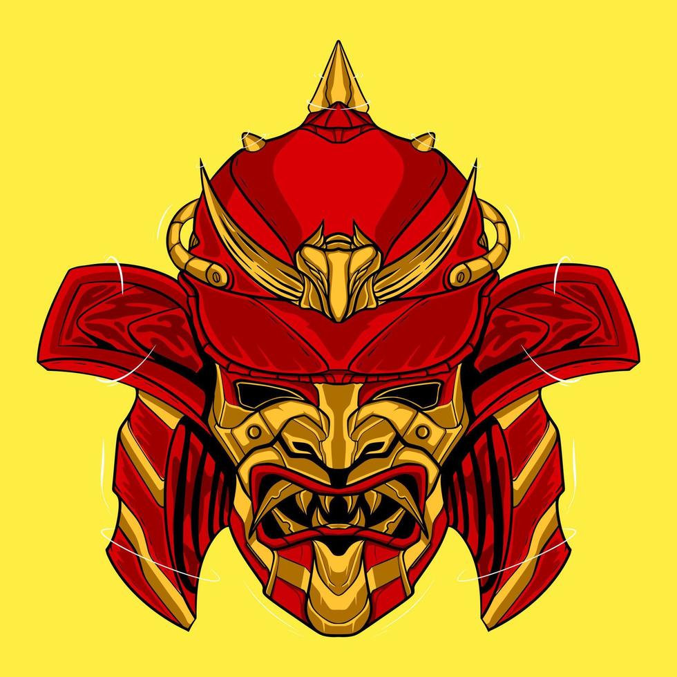 Skull illuatration samurai artwork vector design