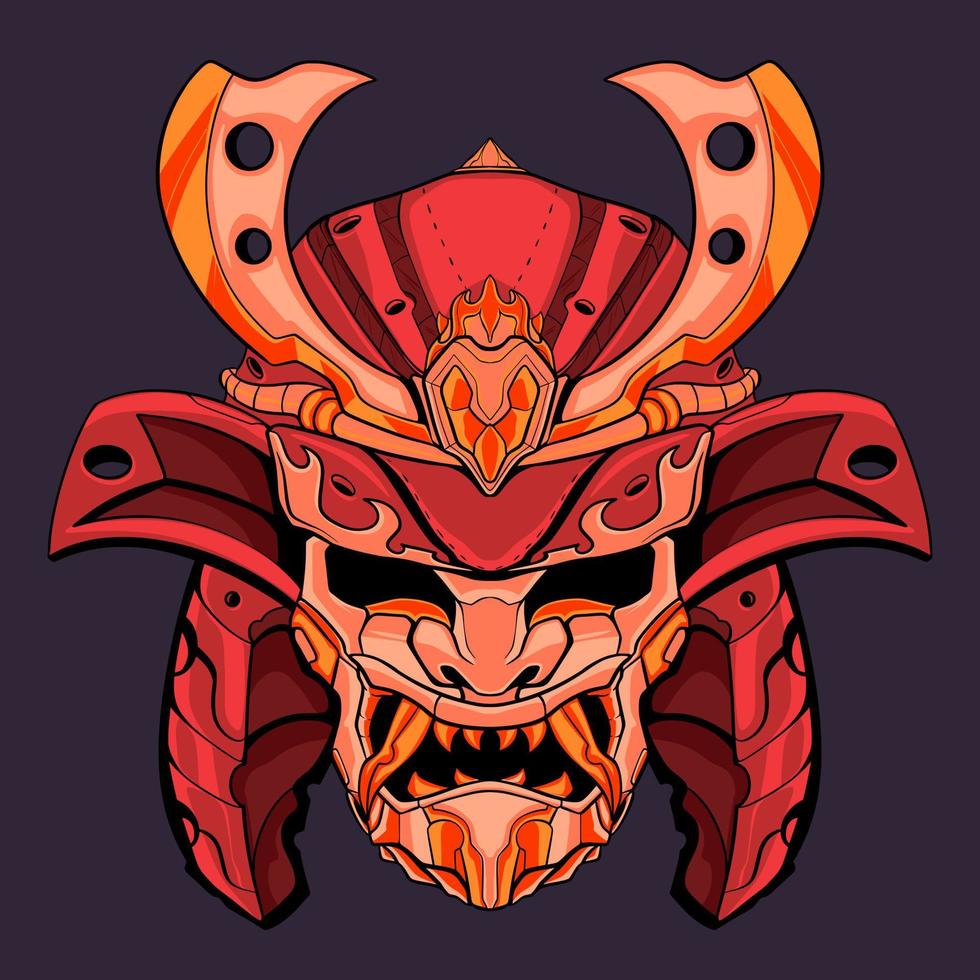 Skull illuatration samurai artwork vector design