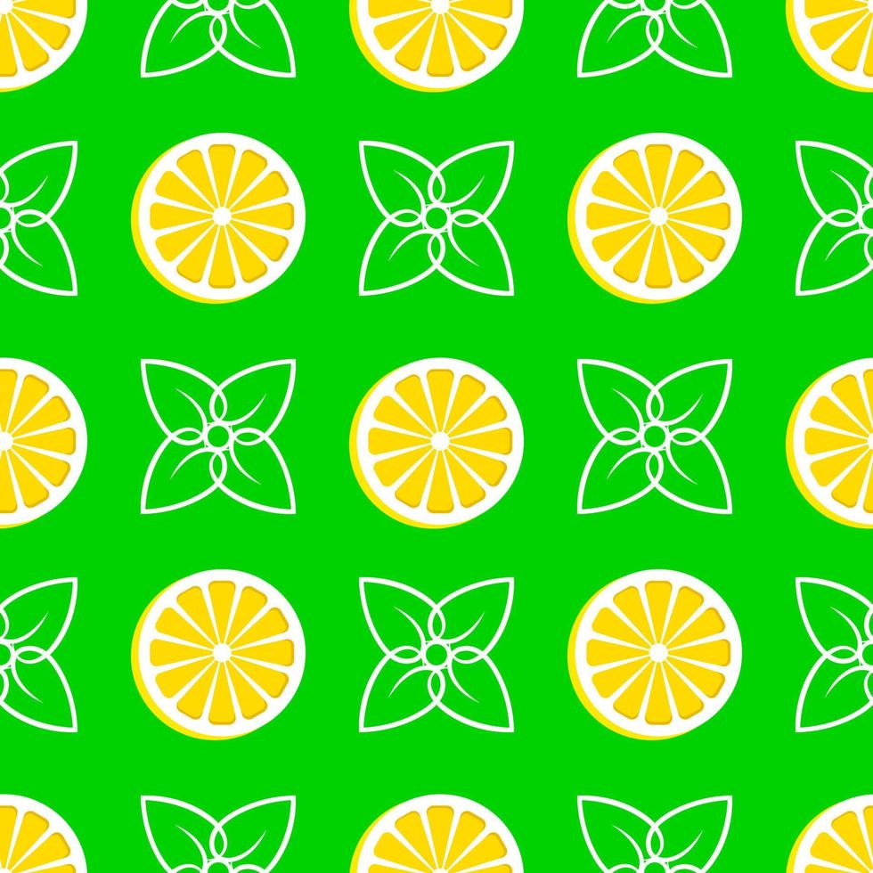 Lemon fruit seamless pattern vector