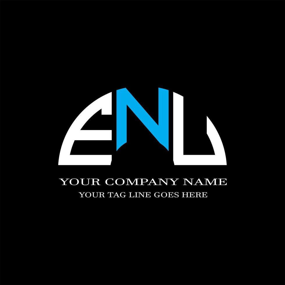 ENU letter logo creative design with vector graphic