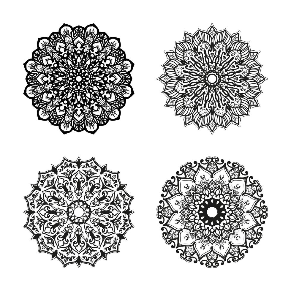 colecciones patrón circular en forma de mandala para henna, mehndi. página del libro para colorear. vector