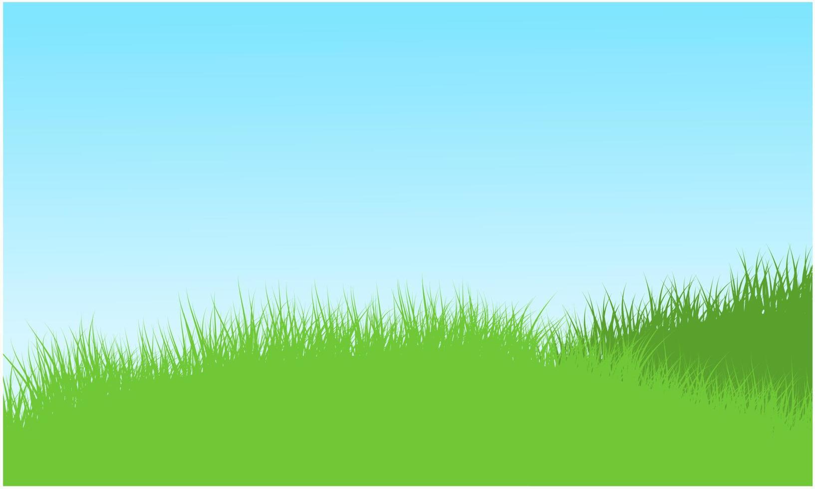 grassy hill field, green grassy landscape vector