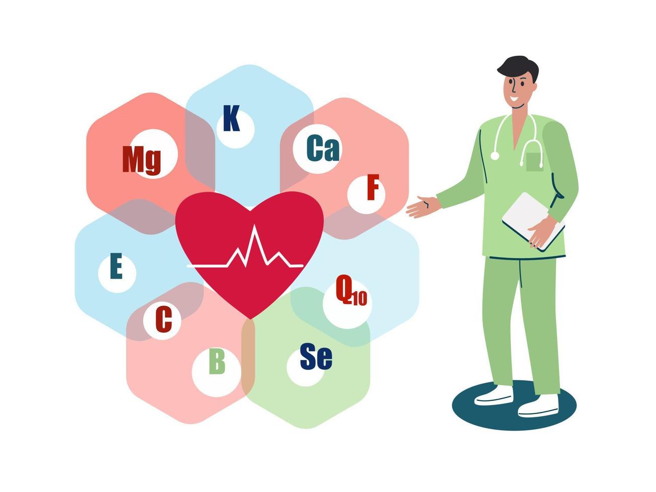 Cardiology.Health care service vector illustration.