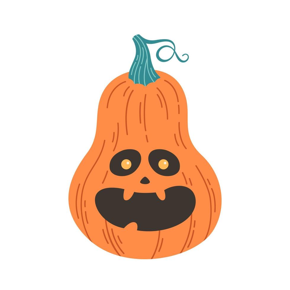 calabaza de halloween, jack o'lantern. feliz halloween, truco o trato. vector