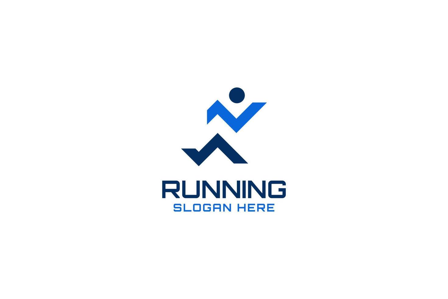 Flat runner athlete icon logo design vector template illustration