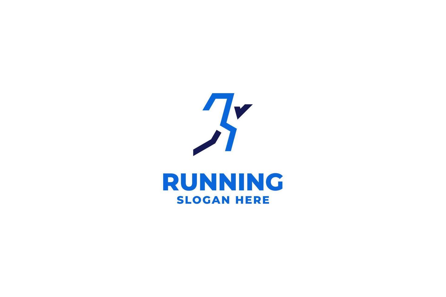 Flat runner athlete icon logo design vector template illustration