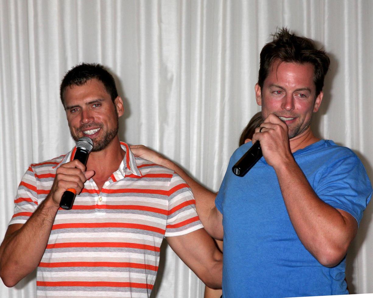 LOS ANGELES, AUG 27 -  Joshua Morrow, Michael Muhney attending the Daniel Goddard Fan Event 2011 at the Universal Sheraton Hotel on August 27, 2011 in Los Angeles, CA photo
