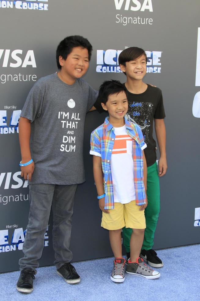 LOS ANGELES, JUL 17 -  Hudson Yang, Forrest Wheeler, Ian Chen at the  Ice Age - Collision Course  at the 20th Century Fox Lot on July 17, 2016 in Los Angeles, CA photo