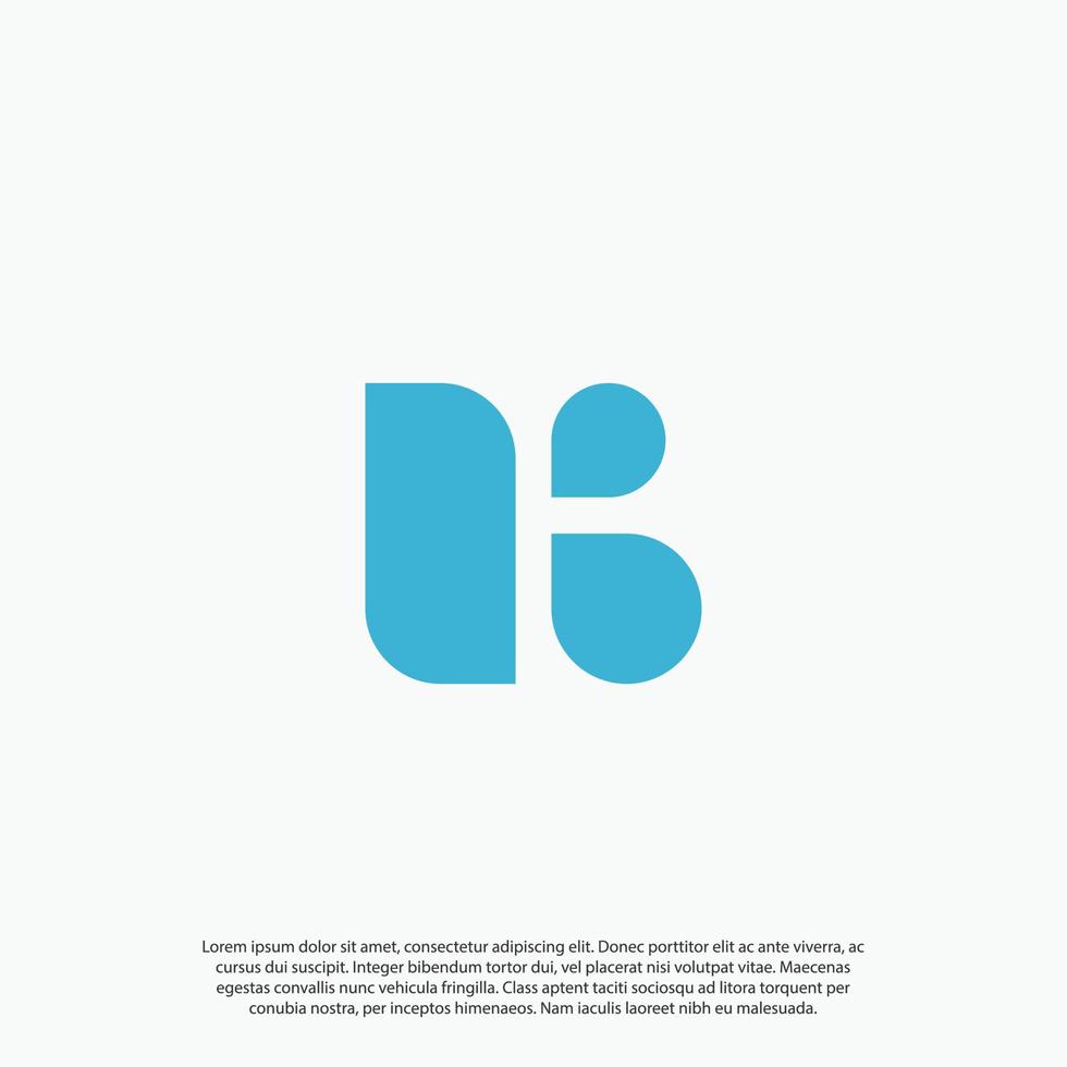 letra b de espacio negativo en concepto de diseño de signo de icono de logotipo mínimo simple de forma redondeada. plantilla vectorial objeto aislado en el fondo vector