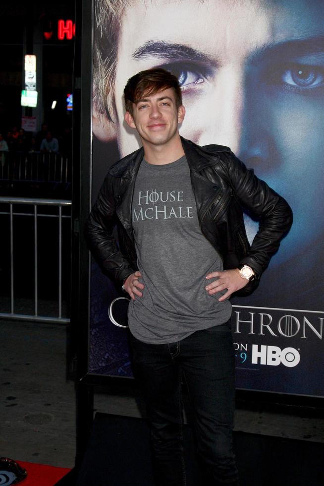 LOS ANGELES, MAR 18 -  Kevin McHale arrives at Game of Thrones Season 3 Premiere at the Chinese Theater on March 18, 2013 in Los Angeles, CA photo