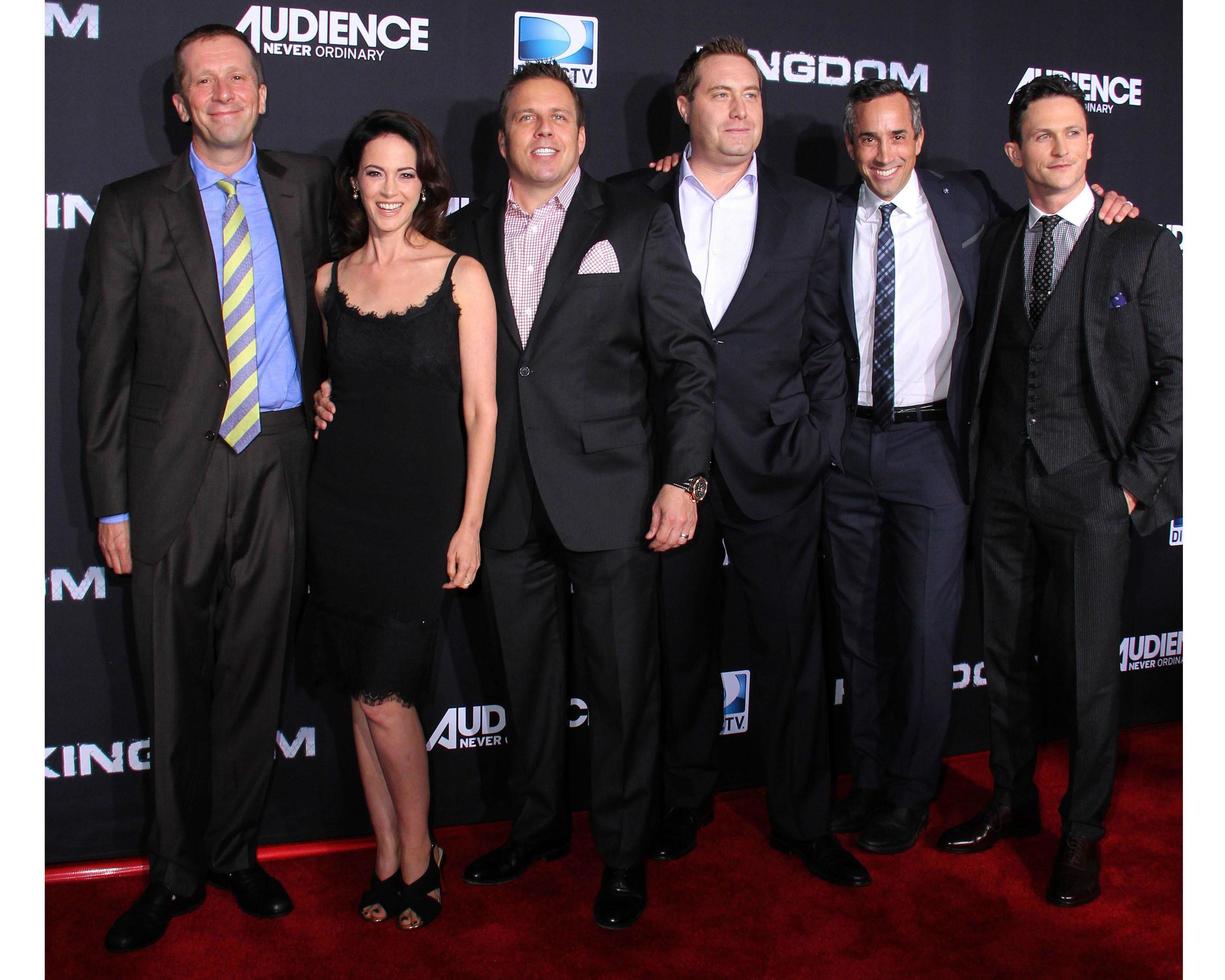 iLOS ANGELES, OCT 1 -  Nick Jonas, Joanna Going, Matt Lauria, Kiele Sanchez, Frank Grillo and Jonathan Tucker at the Kingdom Premiere at Muscle Beach on October 1, 2014 in Venice, CA photo