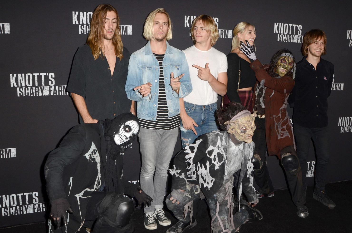 LOS ANGELES, SEP 30 -  R5, Rocky Lynch, Ross Lynch, Riker Lynch, Rydel Lynch, Ellington Ratliff at the 2016 Knott s Scary Farm at Knott s Berry Farm on September 30, 2016 in Buena Park, CA photo