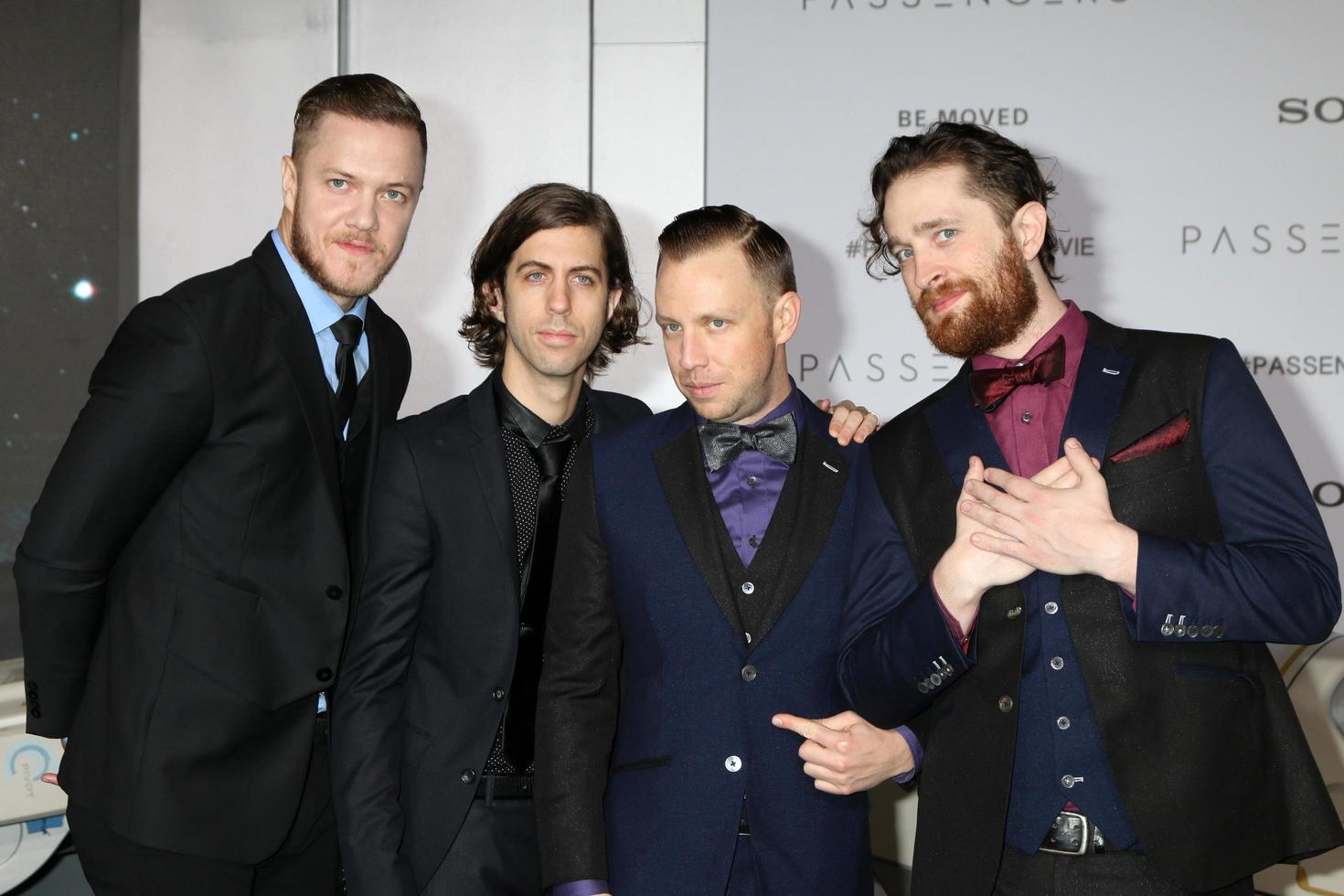 LOS ANGELES, DEC 14 - Imagine Dragons, Dan Reynolds, Wayne Sermon Ben McKee, Daniel Platzman at the Passengers Premiere at Village Theater on December 14, 2016 in Westwood, CA photo