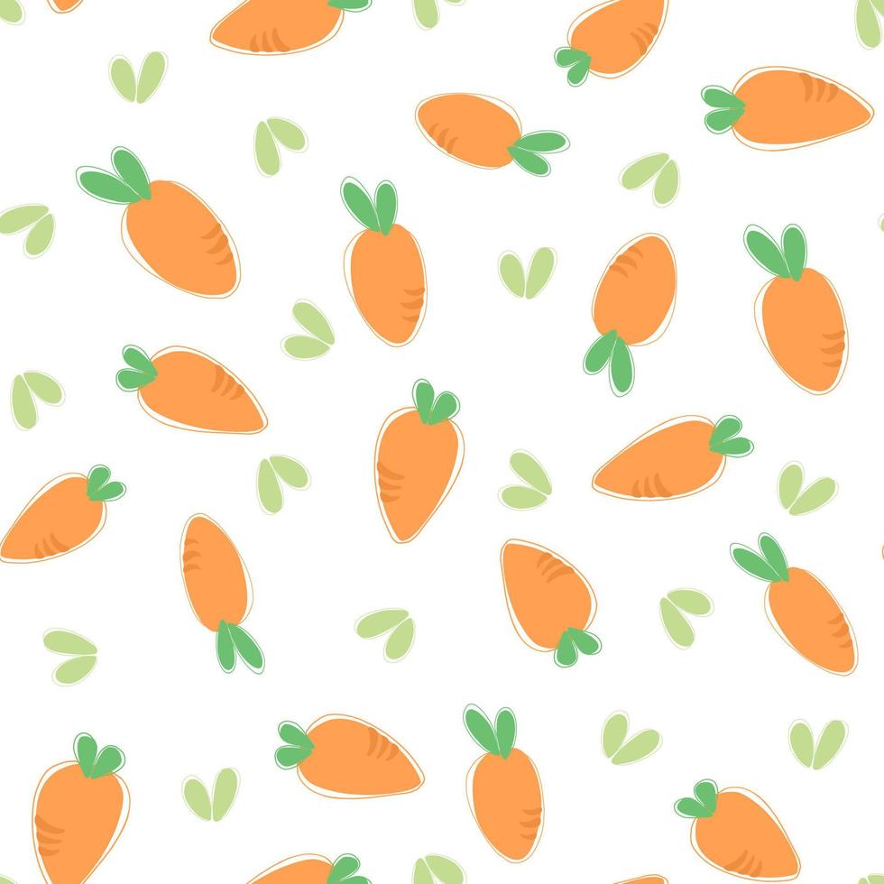 Orange Carrots Silhouette SeamlessPattern. illustration.colourful cartoon cute illustration carrots seamless pattern for background, wallpaper, texture, label, banner. vector