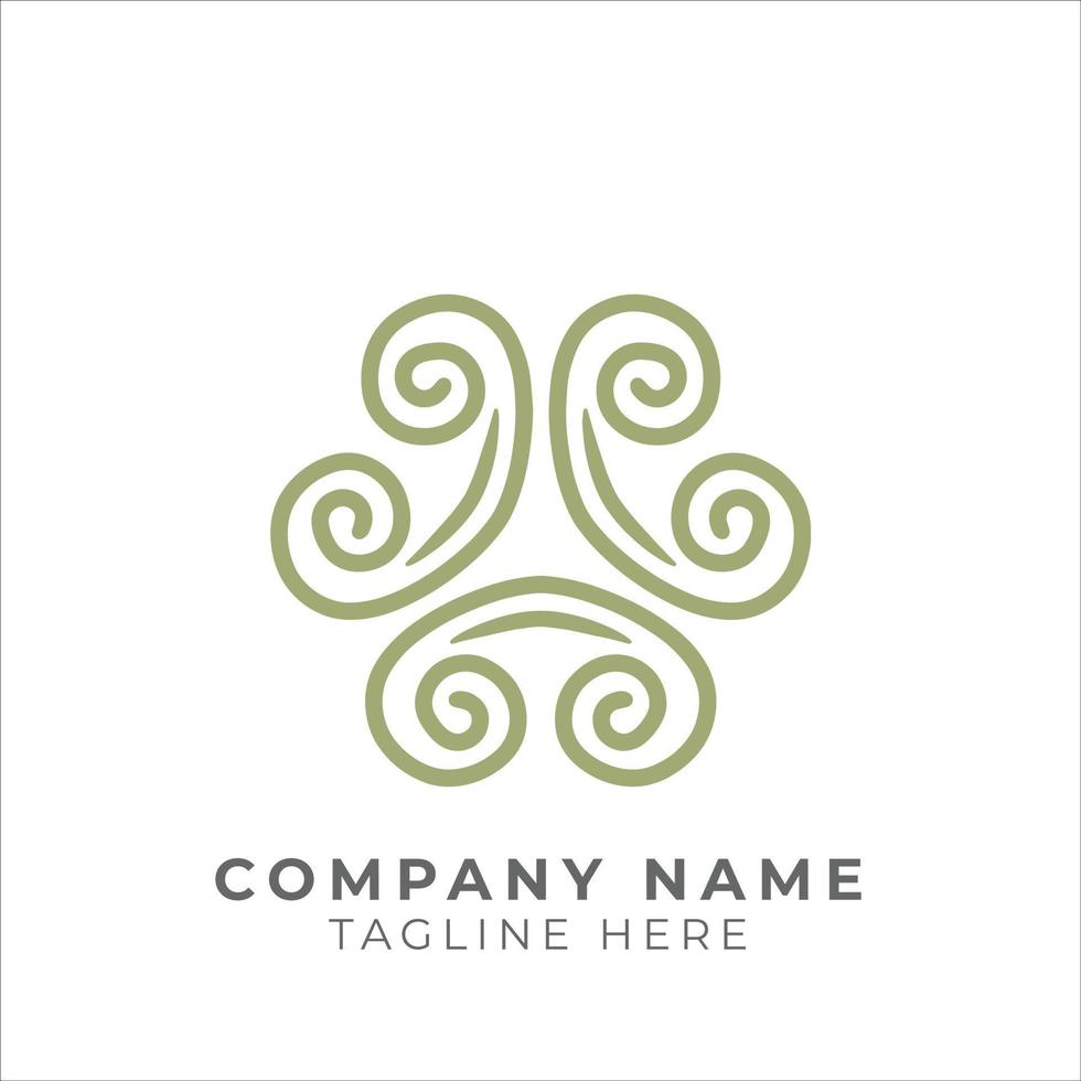 geometric traditional floral pattern logo design vector