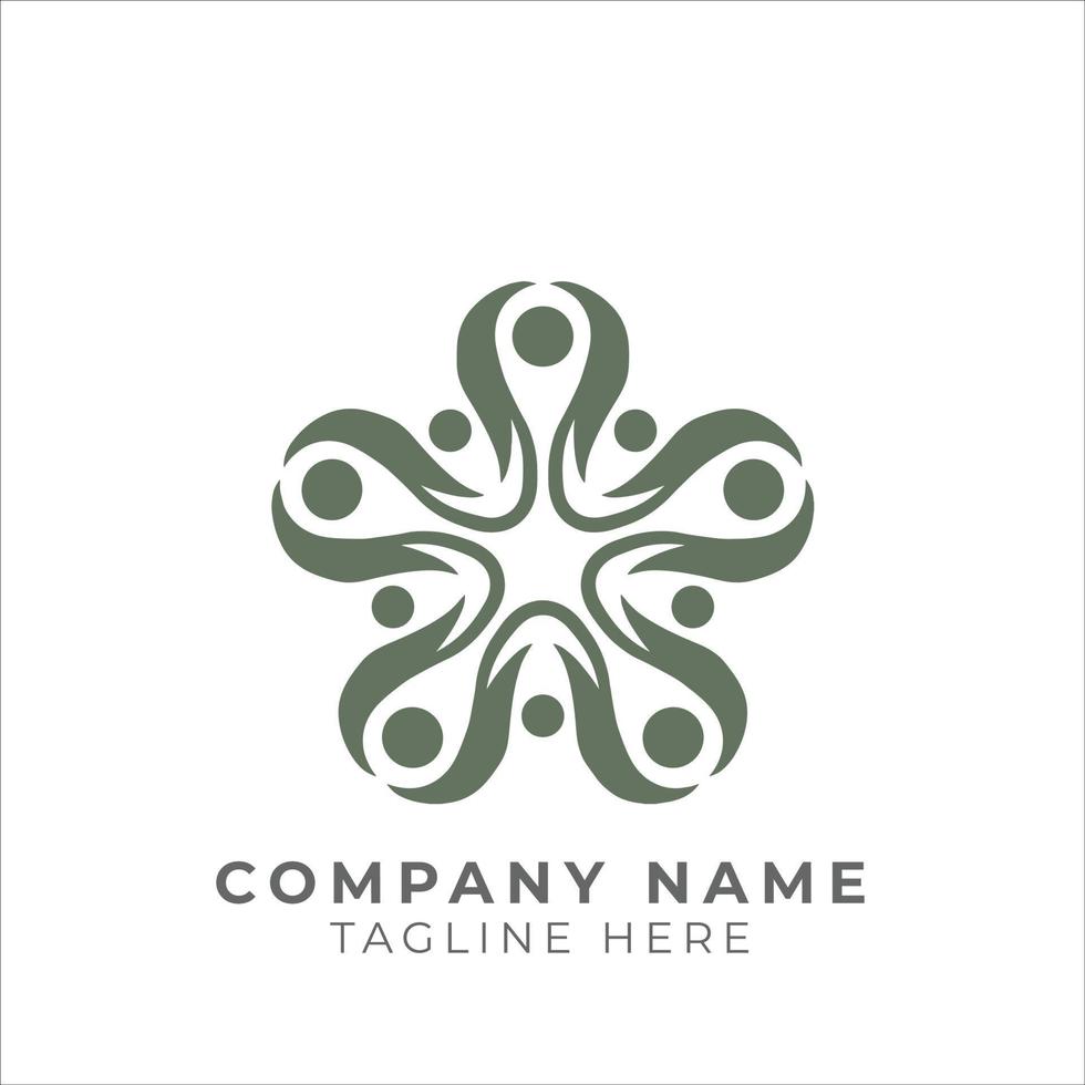 geometric traditional floral pattern logo design vector