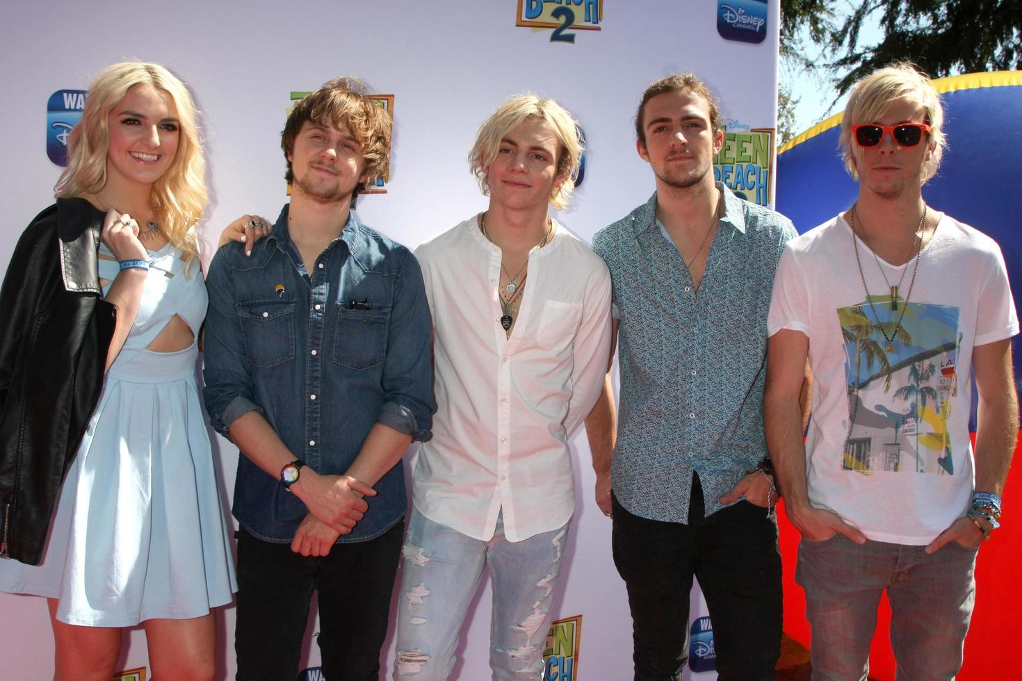 LOS ANGELES, JUN 22 - R5, Rydel Lynch, Ellington Ratliff, Ross Lynch, Rocky Lynch, Riker Lynch at the Teen Beach 2 Premiere at the Walt Disney Studios on June 22, 2015 in Burbank, CA photo