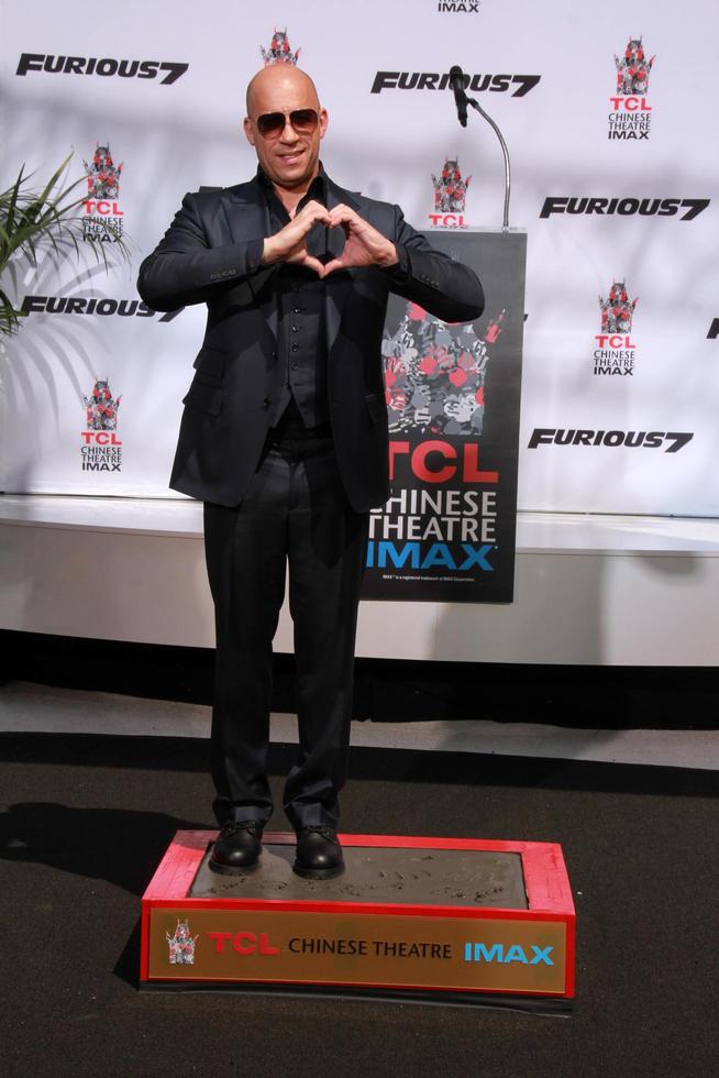LOS ANGELES, APR 1 - Vin Diesel at the Vin Diesel Hand and Foot Print Ceremony at the TCL Chinese Theater on April 1, 2015 in Los Angeles, CA photo