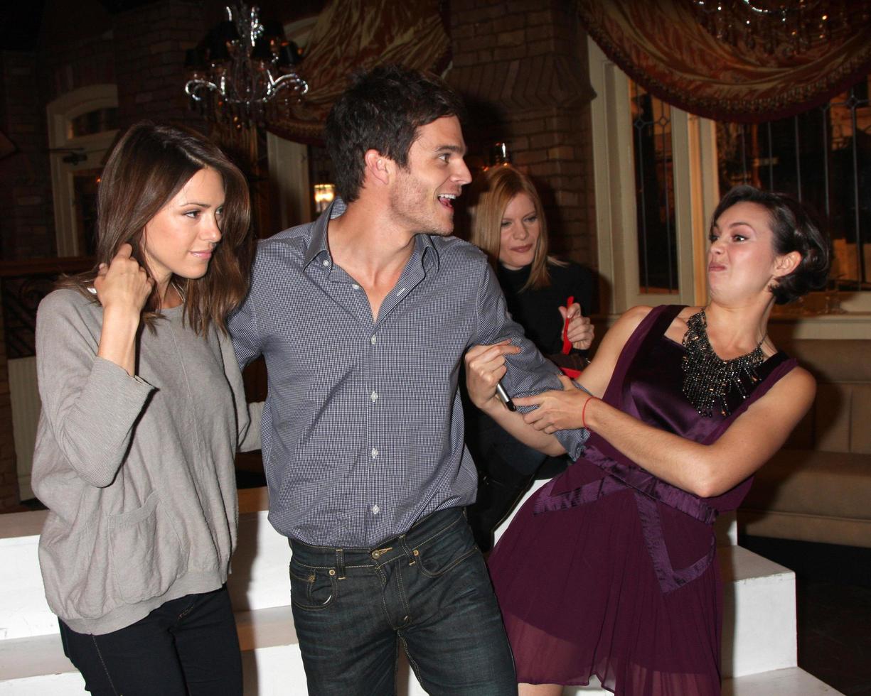 LOS ANGELES, MAR 24 - Elizabeth Hendrickson, Greg Rikaart, Emily O Brien at the Young and Restless 38th Anniversary On Set Press Party at CBS Television City on March 24, 2011 in Los Angeles, CA photo